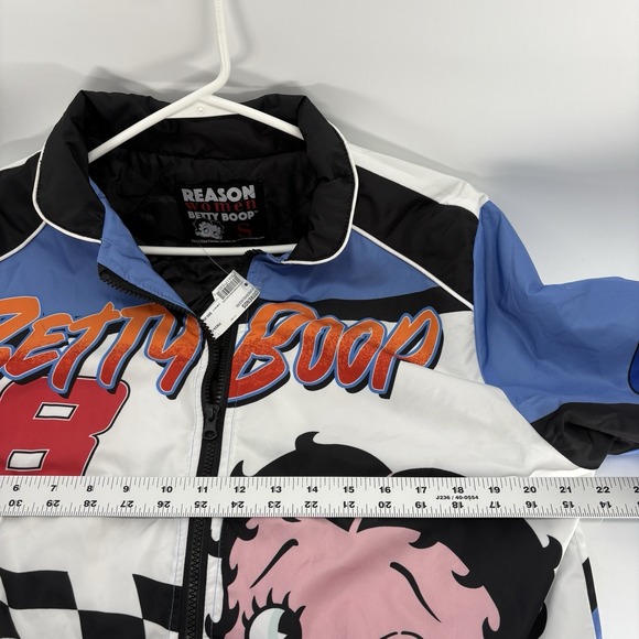 New With Tags Reason Betty Boop Racing Windbreaker Jacket Women Large 2024 - Picture 3 of 9